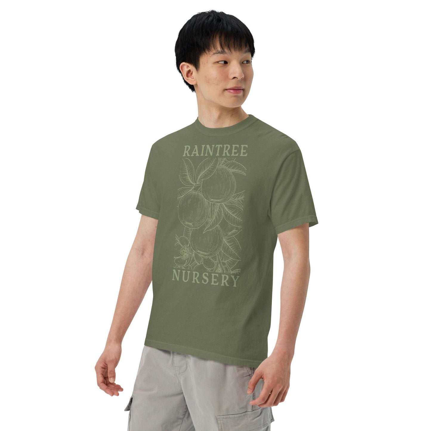 Apple Print Unisex T-Shirt In Olive