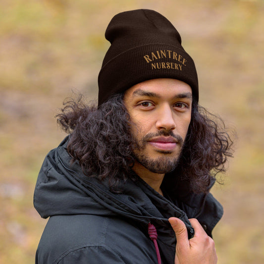  Ribbed Beanie In Chocolate Brown