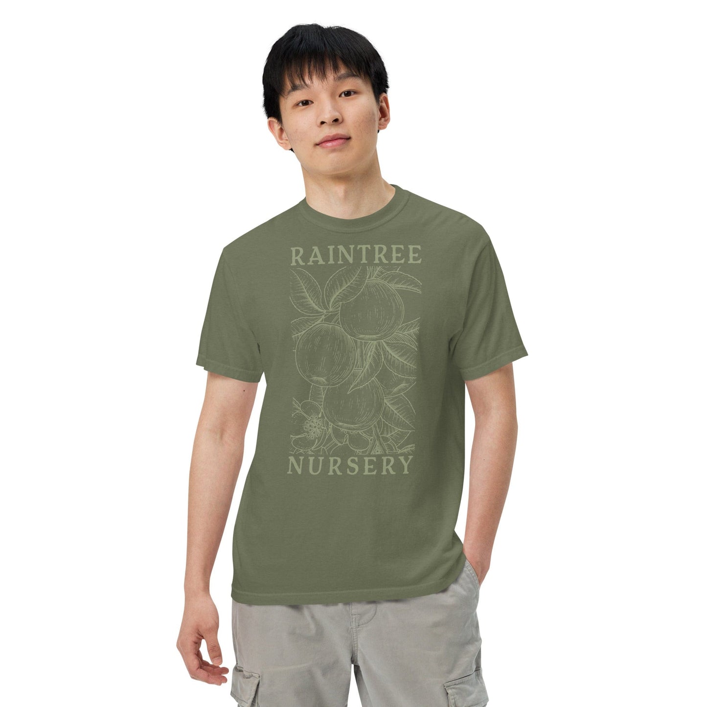  Apple Print Unisex T-Shirt In Olive